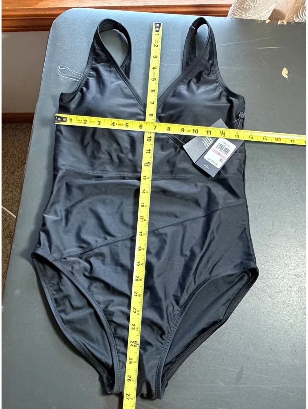 Tommy Hilfiger V-Neck Tummy-Control Wrap One-Piece Swimsuit Size 10 $98 NWT